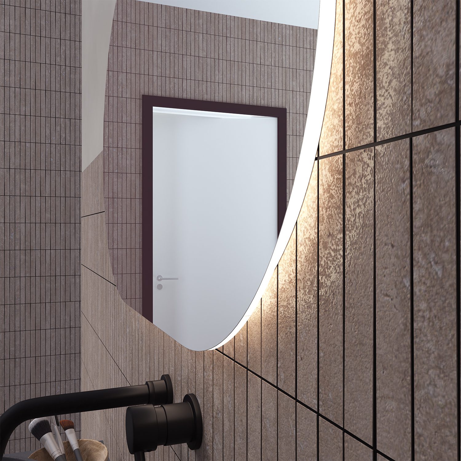 Blokhus baderomsspeil med bakgrunnslys 800mm | Illuminor as