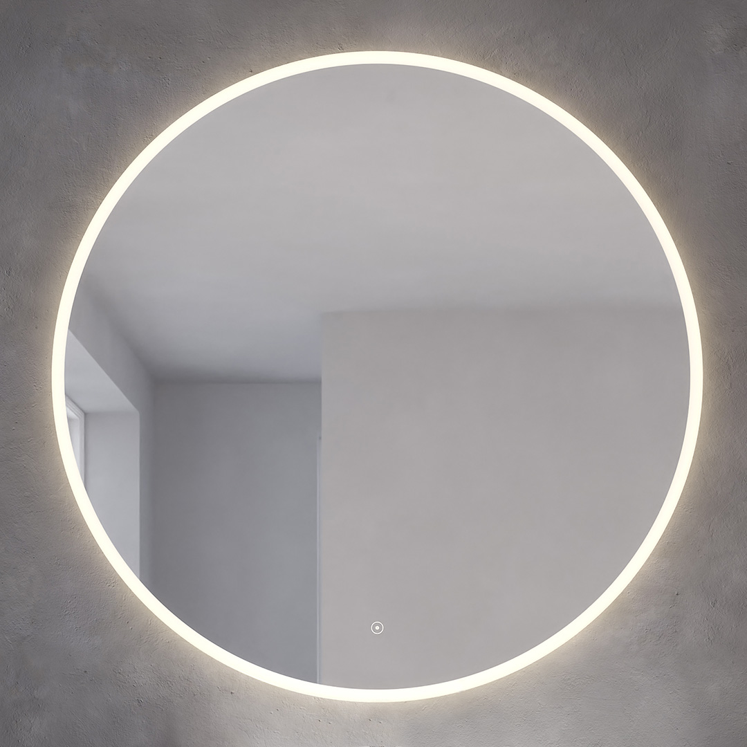 Loevschall Atlas rundt speil med lys 1000mm | Illuminor as