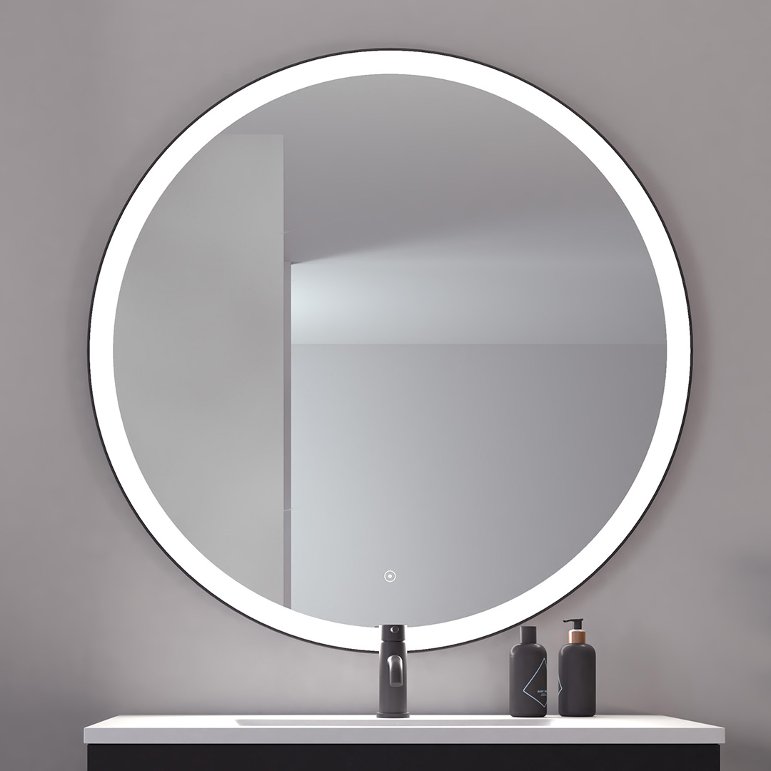 Loevschall Nyborg rund speil med lys 1000 | Illuminor as